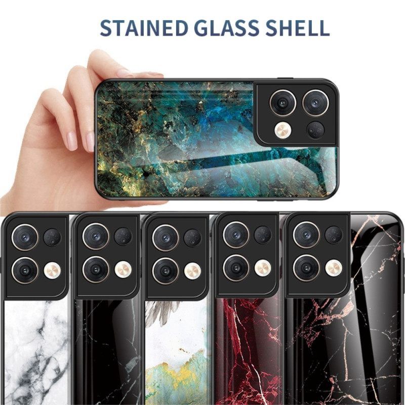 Θήκη Oppo Reno 8 Pro Μάρμαρο Tempered Glass